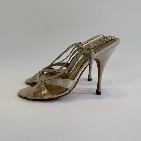 Dolce & Gabbana Beige Slingbacks with Gold Accent, EU 40 - Picture 5 of 16
